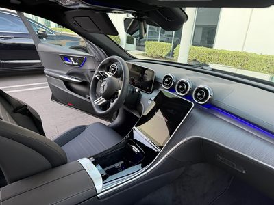 Mercedes-Benz C300 front cabin with dashboard and ambient lighting